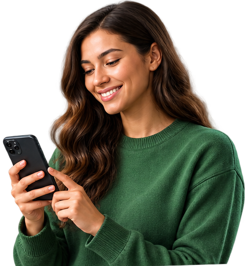 Candidate using a phone to search for jobs